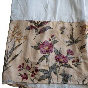 Vintage Floral King Bed Skirt Elegant Botanical Tapestry Cream Pink Green